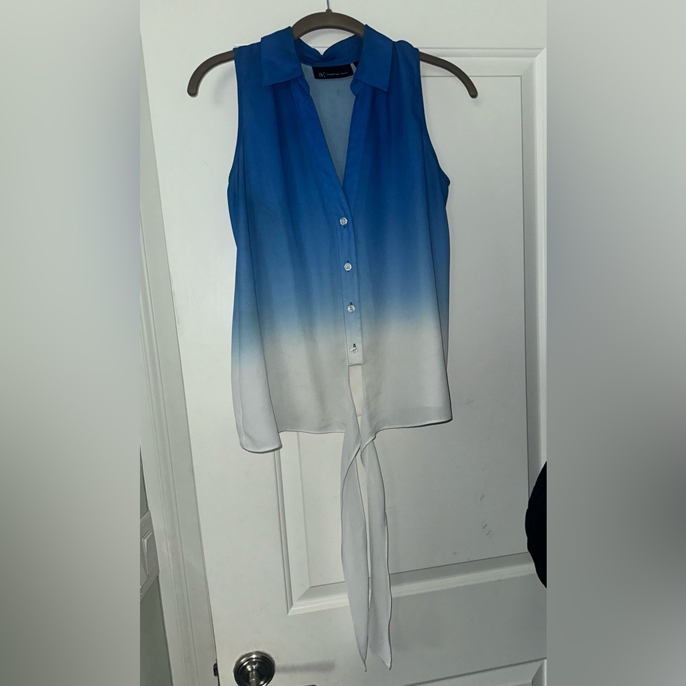 INC Blue and White Gradient Sleeveless Blouse